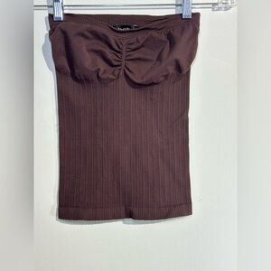 Bebe Ribbed Tube Top – Brown (P/S)